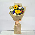 Appealing Mixed Flowers Bouquet With Teddy Bear