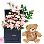 Affairs Of Hearts Arrangement With Teddy Bear