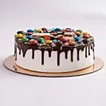 Chocolate Drip Mnm Photo Cake For Anniversary 6 Inches