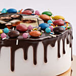 Chocolate Drip Mnm Photo Cake For Anniversary 6 Inches