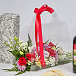 Flowers Bag with Wine