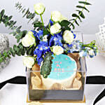 It's a Boy Cake and Flowers