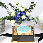It's a Boy Cake and Flowers
