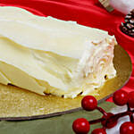 Xmas White Forest Log Cake 8 Inch