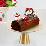 Seasons Greetings Flower Mug with Log Cake