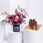 Floral Bliss New Year Mug with Cake