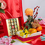 Mahjong Chocolate orange and Flowers CNY