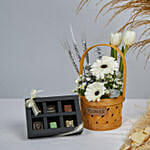 Mini Floral Basket with Birthday Chocolates