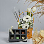Mini Floral Basket with Birthday Chocolates
