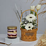 Mini Floral Basket with Jar Cake