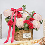 Floral Basket with Cake & Balloon