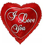 Designer Red Roses Bouquet With I Love You Balloon
