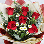 Designer Red Roses Bunch With Teddy Bear
