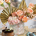Shimmers Flowers Box with Cake and Balloons
