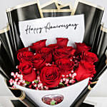 Anniversary Roses of Love Bouquet with Cake