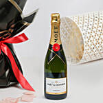 Anniversary Roses of Love Bouquet with Mini Moet Champagne