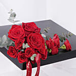 Valentines Roses and Cake Box