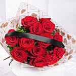 12 Red Roses Valentines Bouquet