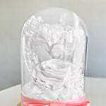 Vday White Forever Roses in Dome