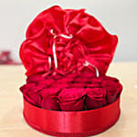48 Red Roses in Red Round Box