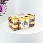 Royal Purple Roses Vase & Ferrero Rocher