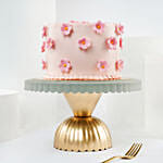 Pink Flowers Celebration Cake Strawberry