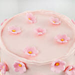 Pink Flowers Celebration Cake Strawberry