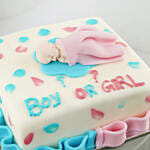 Gender Reveal Celebration Cake Pink Sponge