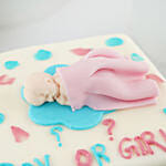 Gender Reveal Celebration Cake Pink Sponge