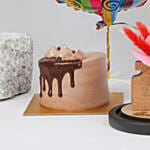 Birthday Cake and Balloon with Flower Dome