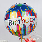Birthday Cake and Balloon with Flower Dome