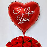 LED Elegance Rose Bouquet with Heart Balloon
