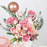 Pink Florals Blush Arrangement & Cake