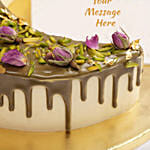 Chocolate Pistachio Crescent Shape Cake 8 Inches