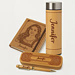Personalised Diary Pen and Bottle Set