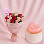 Mothers Love Rose Bouquet with Cake