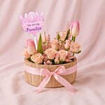 Mom Gentle Love Tulips and Rose
