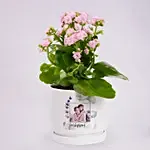Personalised Photo Printed Pot Kalanchoe Plant For Mothers Day