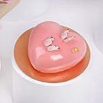 Pink Spray Roses and Heart Shape Cake combo For Mom