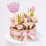 Mom Beauty Bundle Flowers and Designer Cake