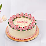 Mothers Day Flowers Vase and Special Cake Bundle