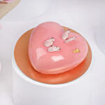 Pink Spray Roses and Heart Shape Cake Bundle