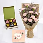Lovely Pink Carnations Bouquet and Brownies