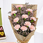 Lovely Pink Carnations Bouquet and Brownies