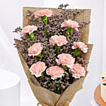 Mothers Day Carnations and Fudge Cake Bundle