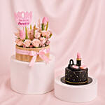 Mom Beauty Bundle Flowers and Designer Cake