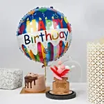 Birthday Cake Balloon and Flower Dome