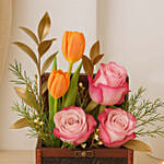 Rose and Tulips Mini Flowers Box