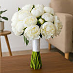 20 White Peonies Bouquet