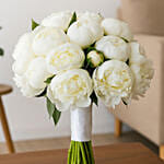 20 White Peonies Bouquet